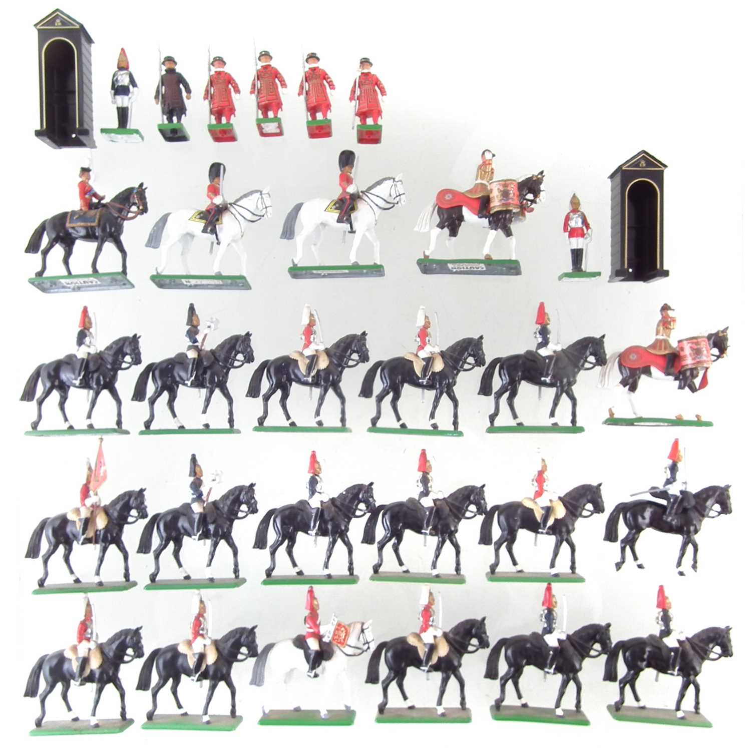 Seventeen Britains mounted Life Guard toy soldiers,