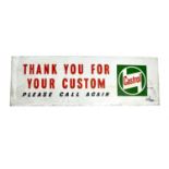 Castrol "Thank you for your custom" metal sign.