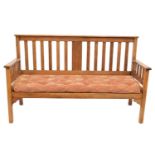 Arts & Crafts Bench Settee with Floral Cushion