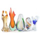 Three Murano glass vases