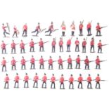 Forty four British army metal soldiers by J. Hill and Co. and Britains.