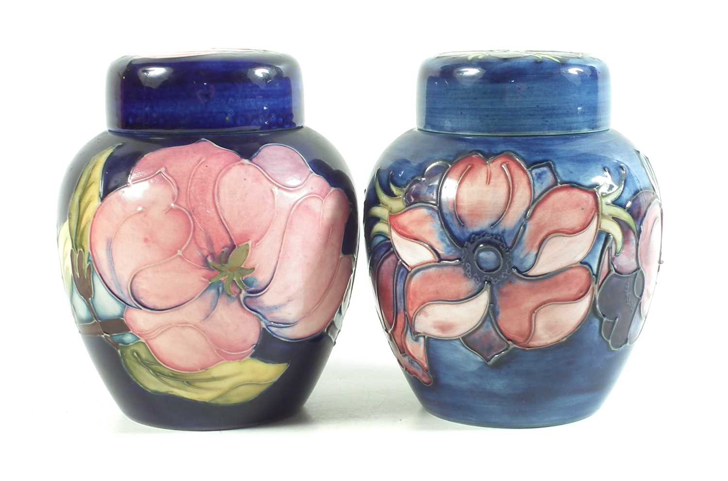 Two Moorcroft ginger jars