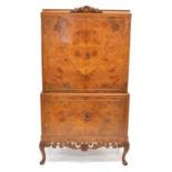 Queen Anne Style Burr Walnut Cocktail cabinet