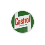 Castrol Motor Oil circular metal sign, diameter 60cm.