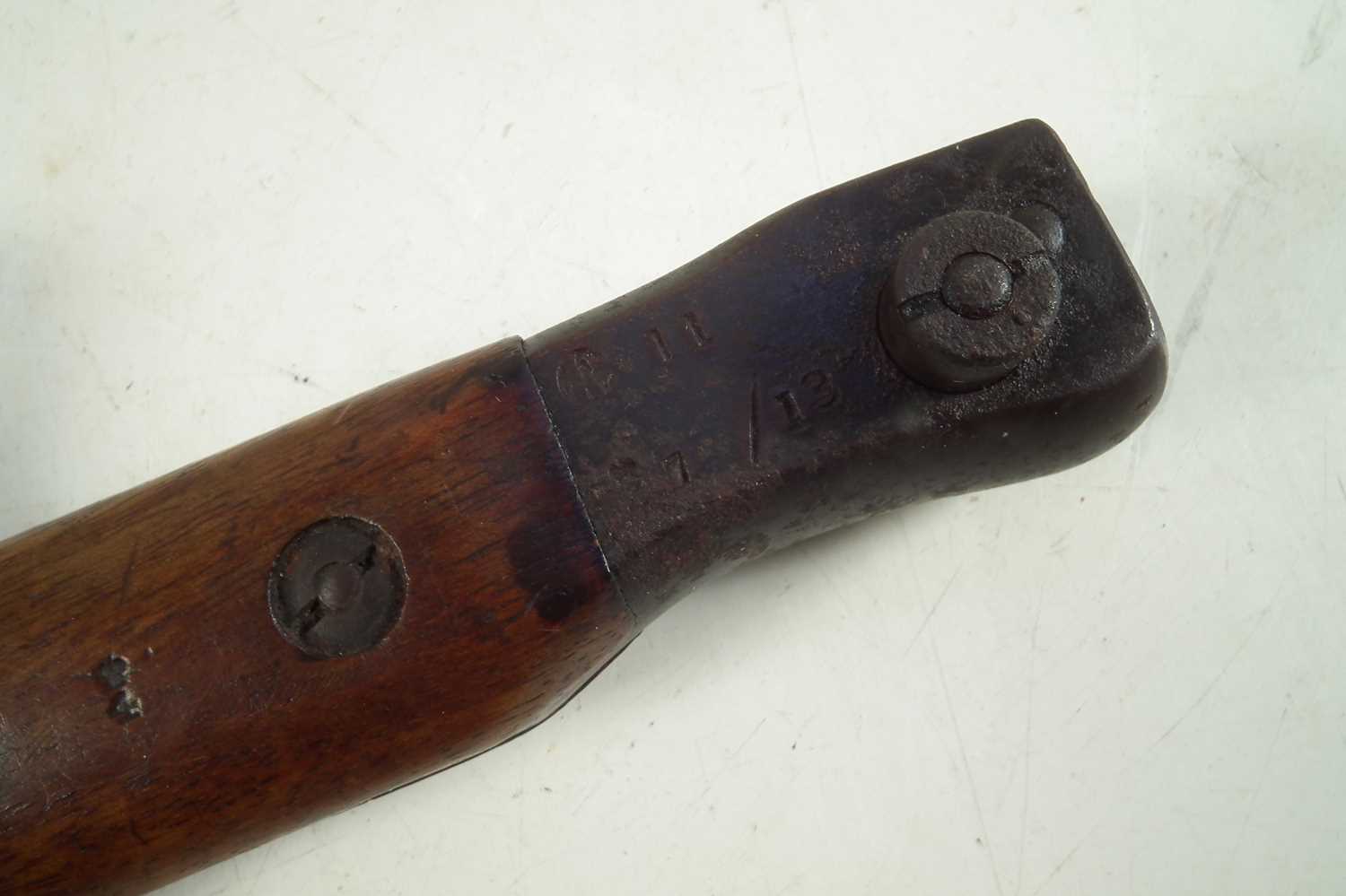 Ross Rifle bayonet and scabbard with frog - Image 4 of 9