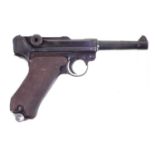Deactivated Luger WWII P08 9mm semi-automatic pistol,