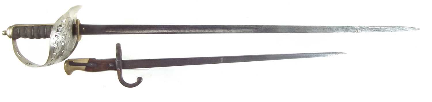 1897 pattern sword and a Gras rifle bayonet