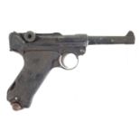 Deactivated Luger P08 9mm semi-automatic pistol,