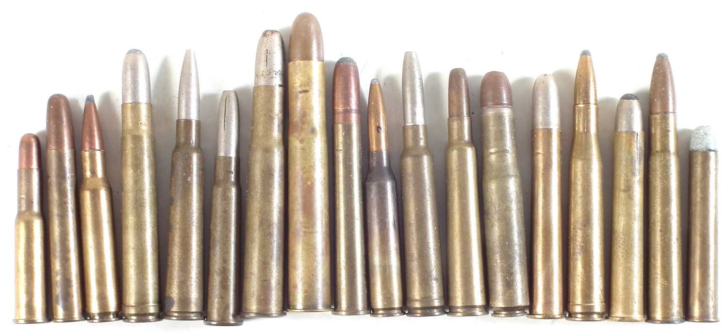 Eighteen inert British sporting rifle cartridges