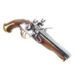 Inert reproduction flintlock double barrel pistol