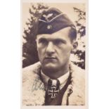 German WWII Günther Lützow signed postcard