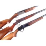 Three single barrel shotguns,