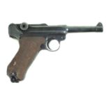 Deactivated Luger WWII P08 9mm semi-automatic pistol,