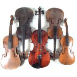 Four violins and a viola,