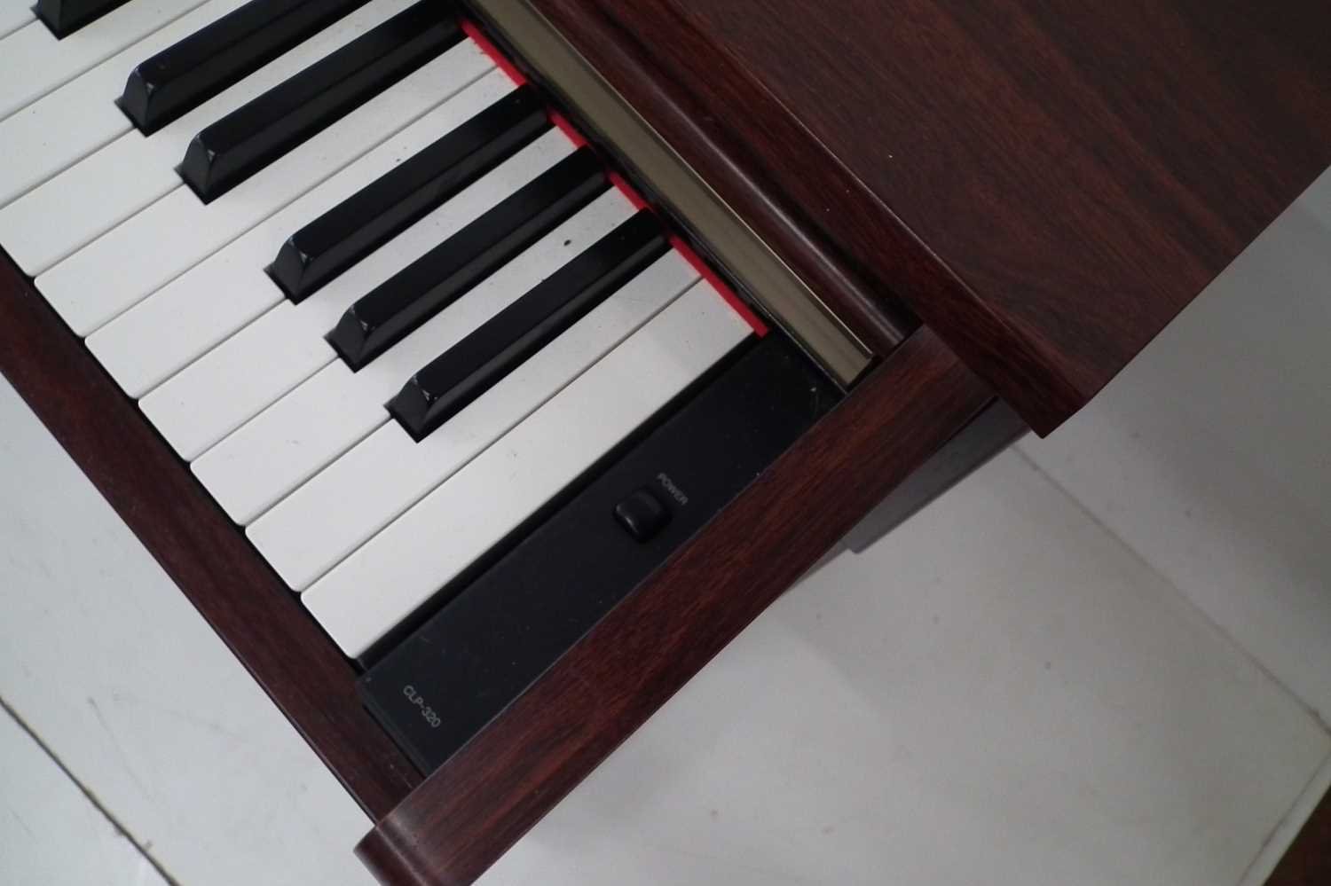 Yamaha Clavinova electric piano, with stool and Sanyo headphones. - Image 6 of 7