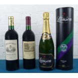 3 Bottles Mixed Lot of Fine mature Classified and Bourgeois Claret together with Lanson Champagne