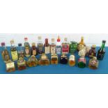 24 Miniature Bottles Mixed Lot mainly Scotch Whisky from 1970’s to 1990’s