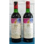 2 Bottles Chateau Mouton Rothschild Premier Grand Cru Classe Pauillac 1970