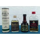 4 Rare Islay and Skye Whisky Miniature Bottles from 1970’s / 80’s
