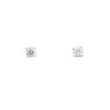 A pair of brilliant cut diamond stud earrings,