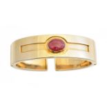 A ruby hinged bangle by Bulgari,