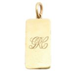 A 9ct gold ingot,