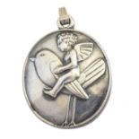 An early 20th century Seccessionist silver locket pendant,