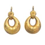 A pair of Victorian drop earrings,