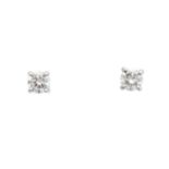 A pair of 18ct gold brilliant cut diamond stud earrings,