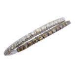 An 18ct gold diamond hinged bangle,