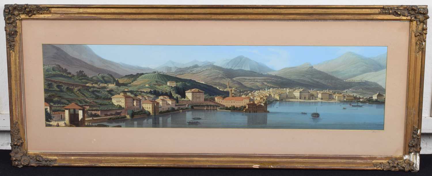 Continental School (19th century) "Lugano", "Venezia" and "The Bay of Naples" - Image 2 of 5