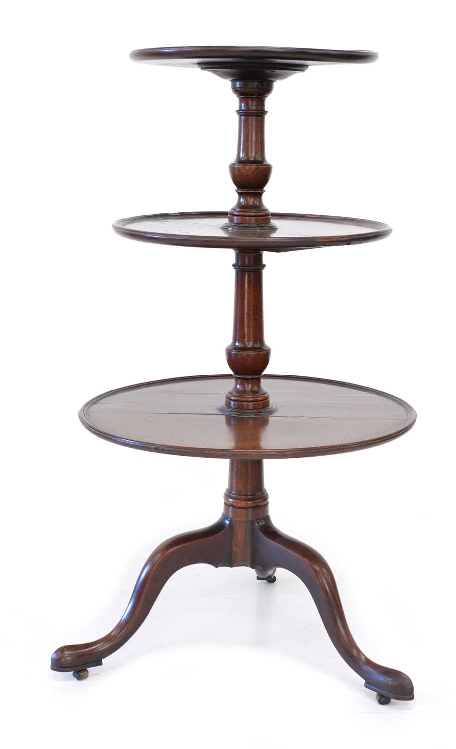 George III mahogany three tier dumb waiter