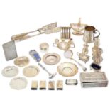 A large selection of silver and white metal items,