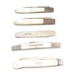 Five pocket knives,