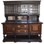 Victorian stained oak side cabinet