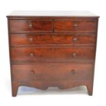George III mahogany veneered chest of drawers