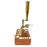 Lacquered Brass Portable Compound Microscope