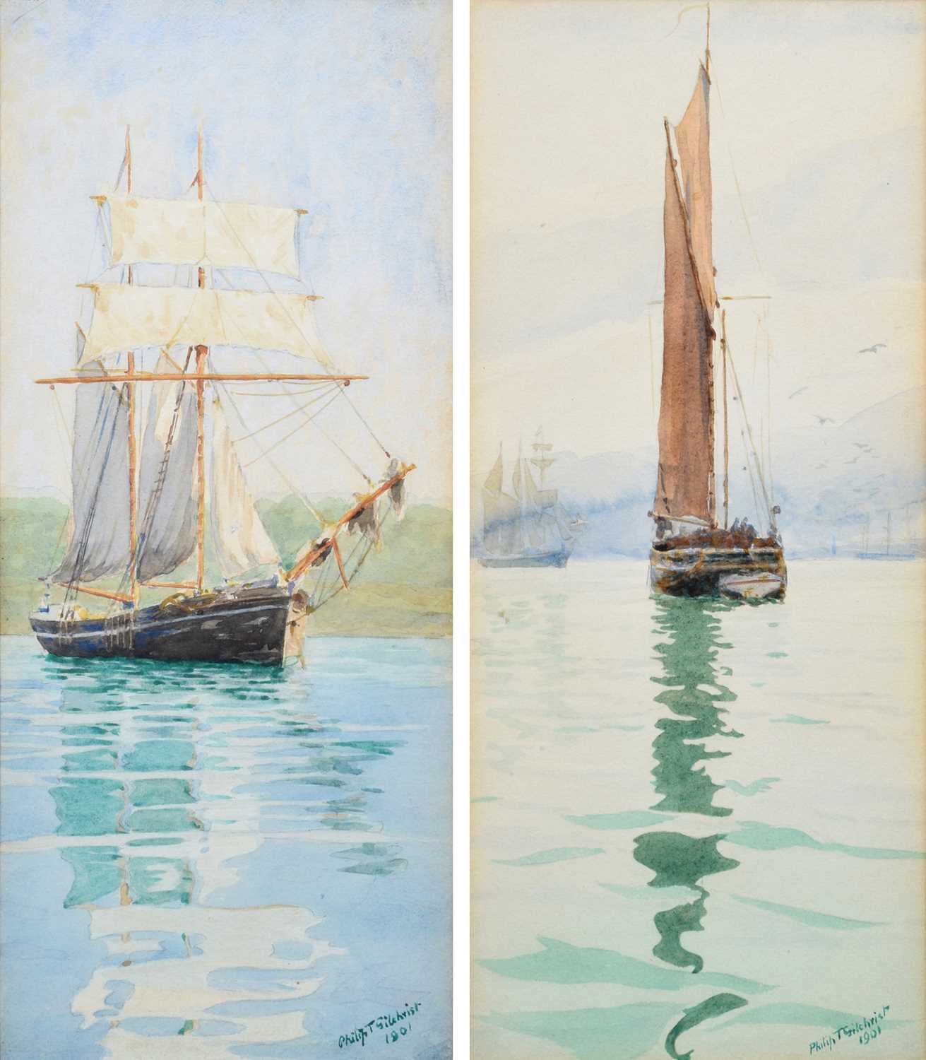 Philip Thomson Gilchrist R.B.A. (British 1865-1956) Maritime scenes with sailing ships