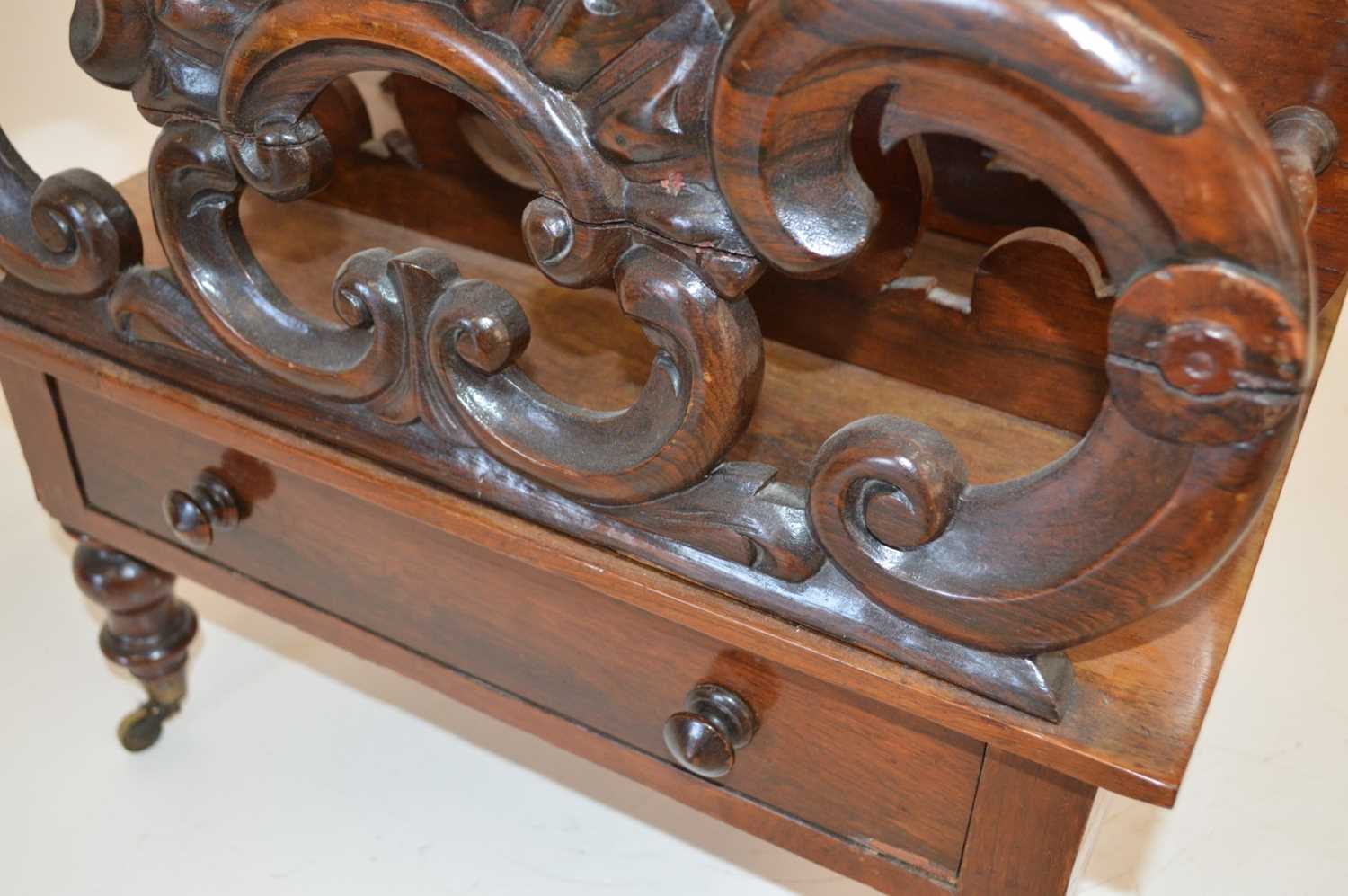 Victorian rosewood canterbury - Image 3 of 4