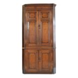 George III oak corner cupboard