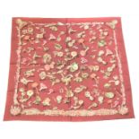 A Hermès "Champignons Mushrooms" silk scarf by Françoise de la Perrière,