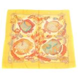 A Hermès "Grand Fonds" silk scarf by Annie Faivre,