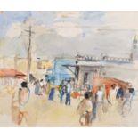 Anthony Eyton R.A. (British 1923-) Sudan street scene