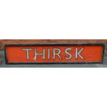 Large Double-sided 'Thirsk' Station Sign British Rail (North East)