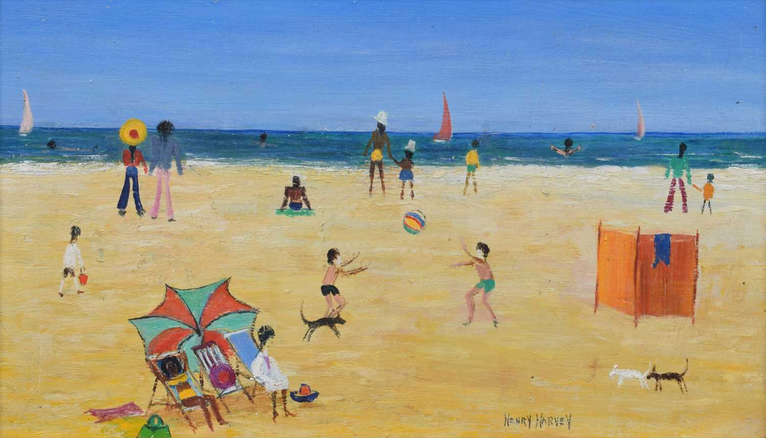 Henry Harvey (British 20th century) Beach scenes - Image 2 of 3