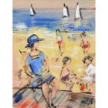Walter John Beauvais (British 1942-1998) Beach scenes with figures