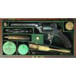 Cased Tranter .54 bore double trigger revolver