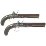 Pair of flintlock Officer's pistols by Holmes