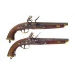 Pair of Belgian flintlock belt pistols