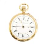 An 18ct gold open face pocket watch by W. Batty & Sons Ltd.,